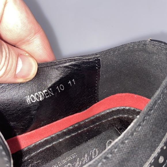 Parrazo Men's Size 11 Dress Shoes Black Wing Tip Block Hill Lace Fashion Oxford - Picture 15 of 16